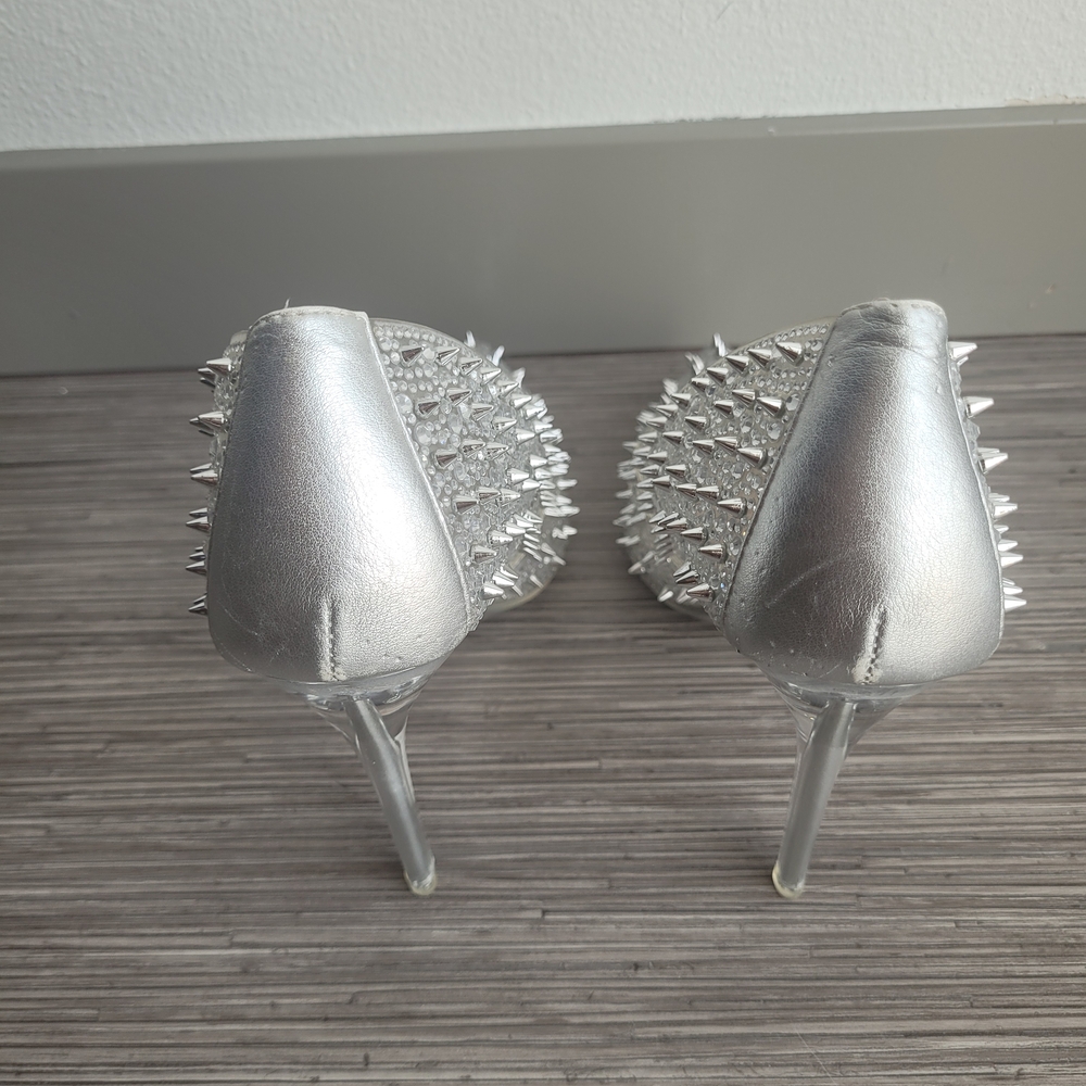 NWT Steve Madden Clear Rhinestone Studded Pointed-Toe Pumps - Picture 6 of 9